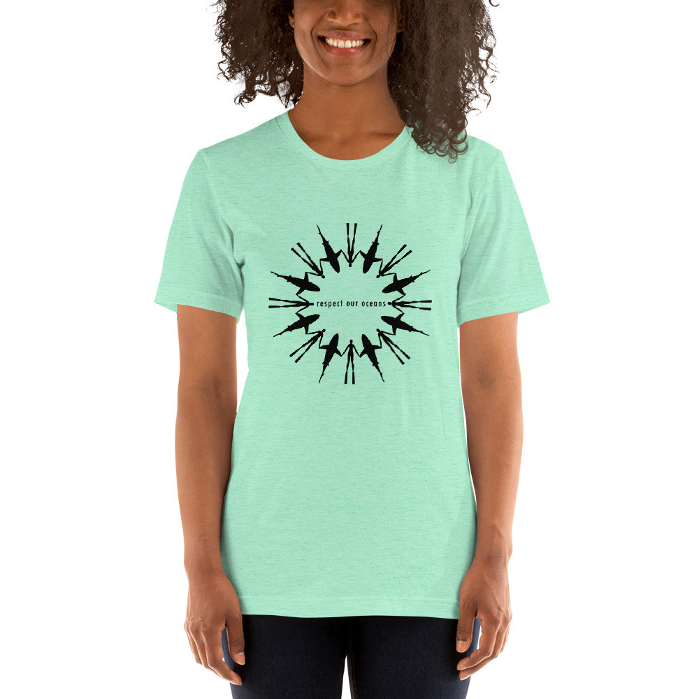 Respect Our Oceans Shark (Black) - Short-Sleeve Unisex T-Shirt