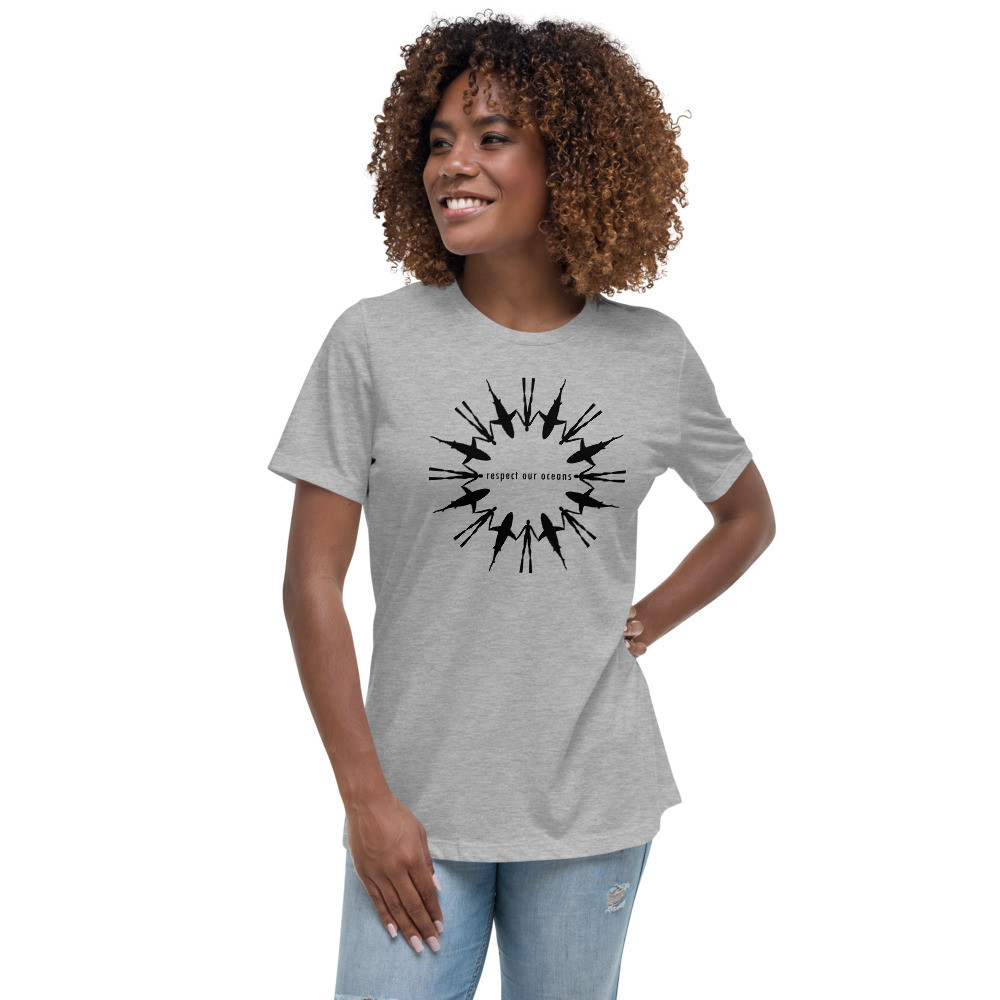 Respect Our Oceans Shark (Black) - Women's Relaxed T-Shirt