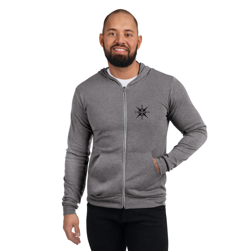 Respect Our Oceans Shark (Black) - Unisex Lightweight Zip Hoodie