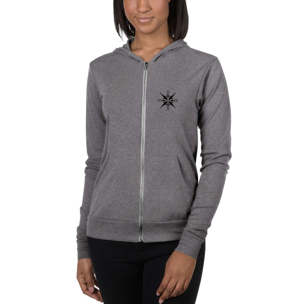 Respect Our Oceans Shark (Black) - Unisex Lightweight Zip Hoodie