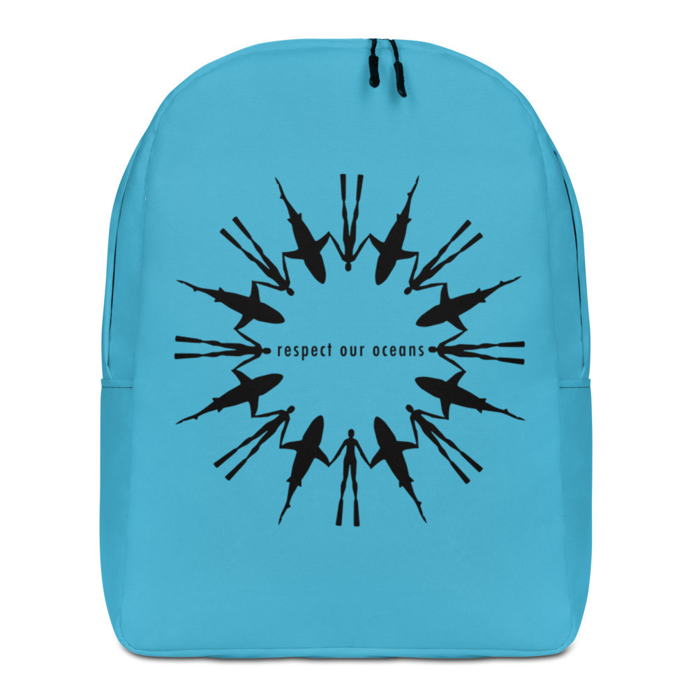 Respect Our Oceans Shark (Black) - Minimalist Backpack