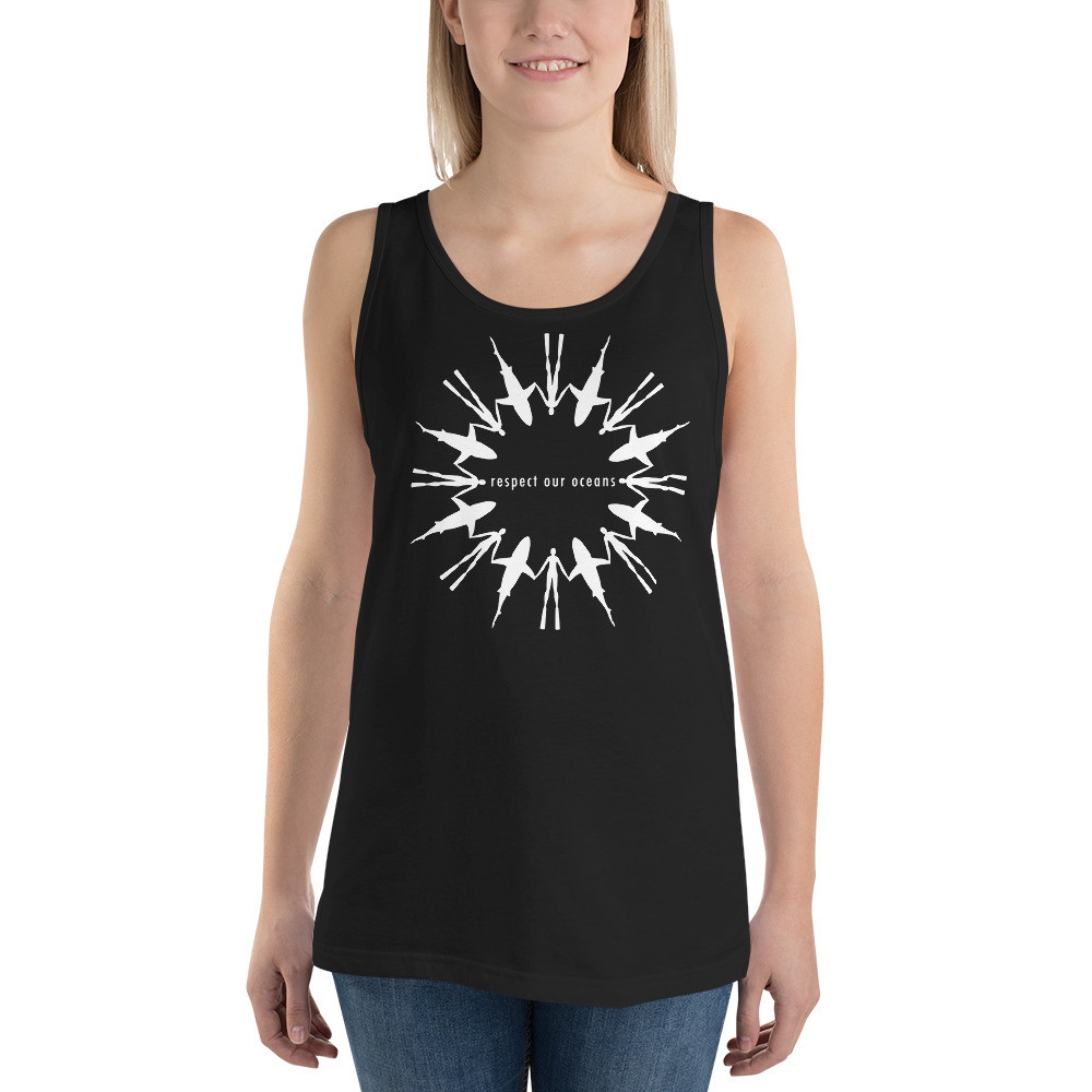 Respect Our Oceans Shark (White) - Unisex Tank Top