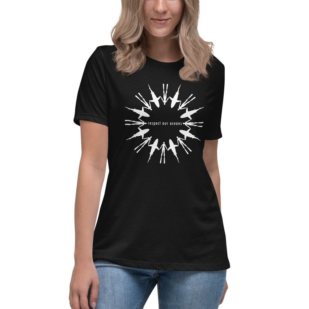 Respect Our Oceans Shark (White) - Women's Relaxed T-Shirt