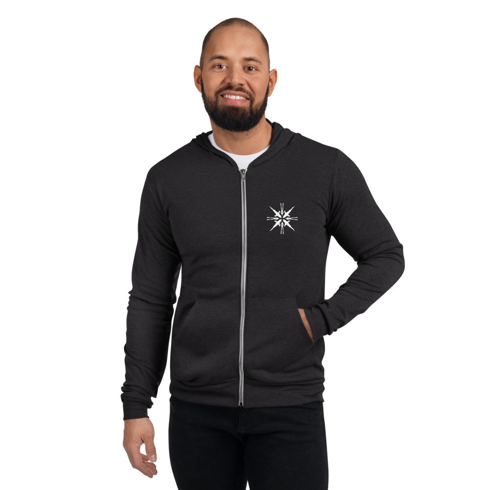 Respect Our Oceans Shark (White) - Unisex Lightweight Zip Hoodie