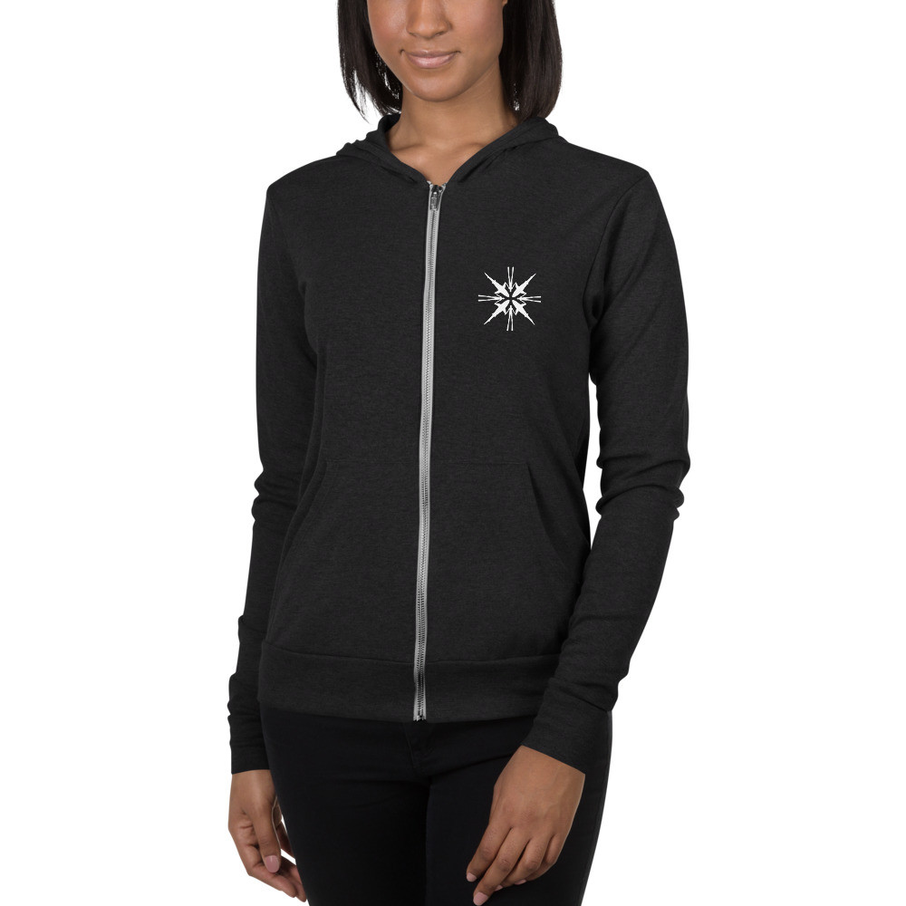 Respect Our Oceans Shark (White) - Unisex Lightweight Zip Hoodie