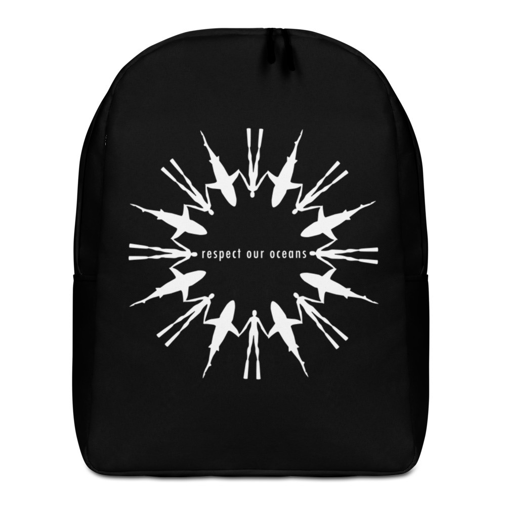 Respect Our Oceans Shark (White) - Minimalist Backpack