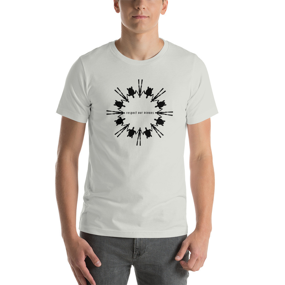 Respect Our Oceans Turtle (Black) - Short-Sleeve Unisex T-Shirt