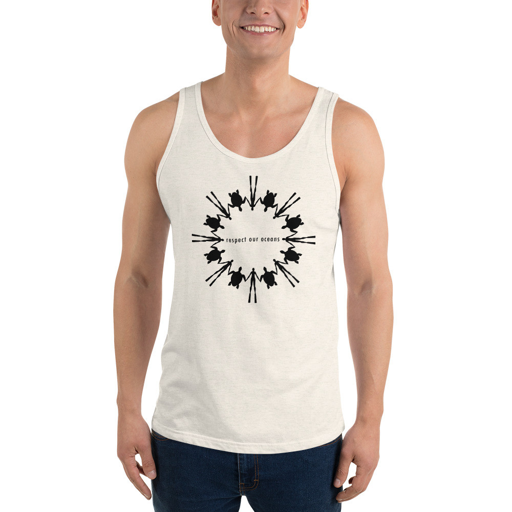 Respect Our Oceans Turtle (Black) - Unisex Tank Top
