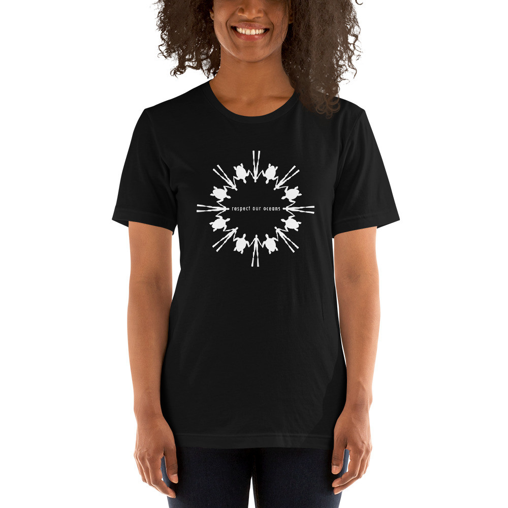Respect Our Oceans Turtle (White) - Short-Sleeve Unisex T-Shirt