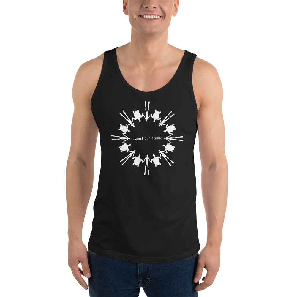 Respect Our Oceans Turtle (White) - Unisex Tank Top
