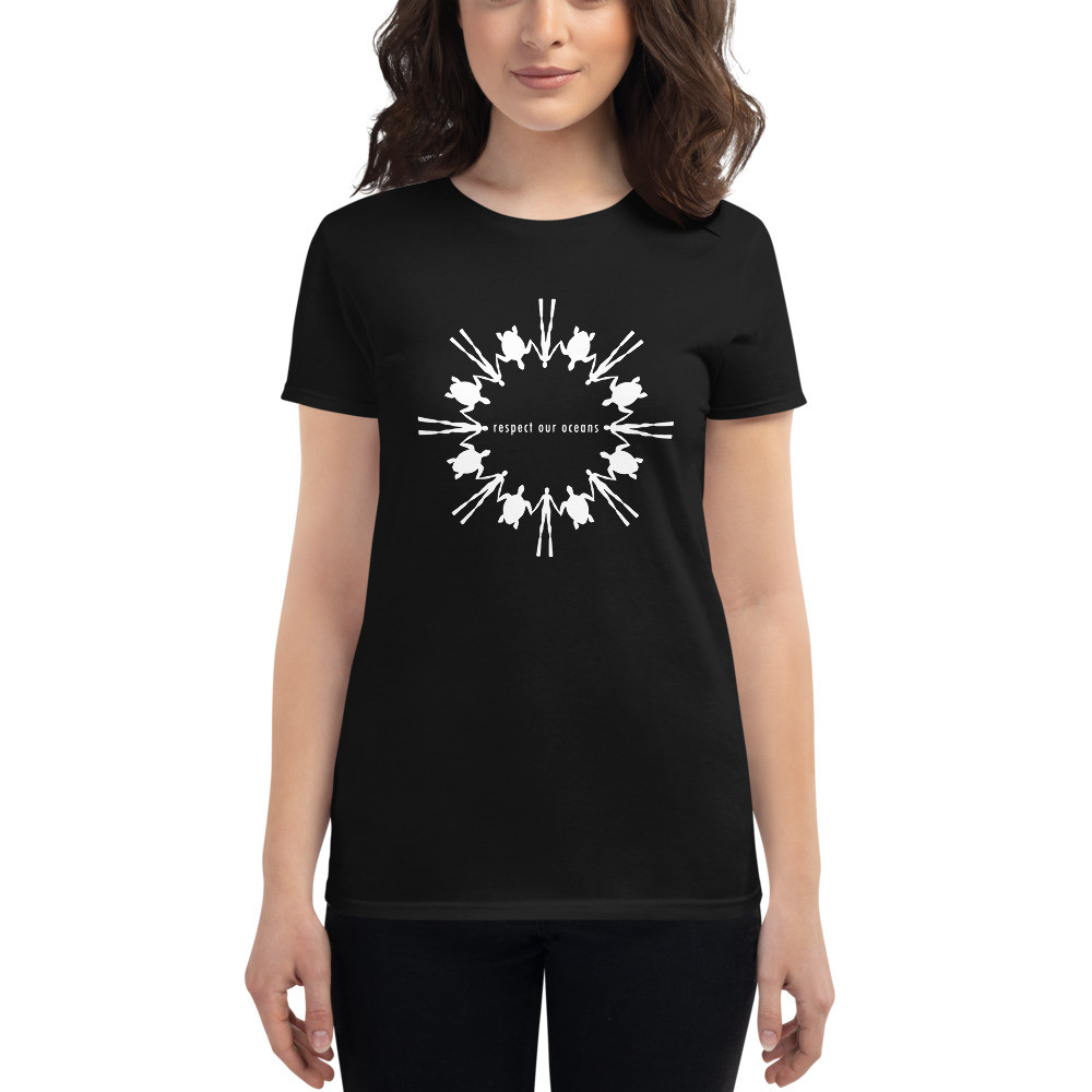 Respect Our Oceans Turtle (White) - Women's Fashion Fit T-Shirt