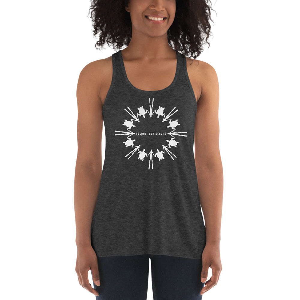 Respect Our Oceans Turtle (White) - Women's Racerback Tank