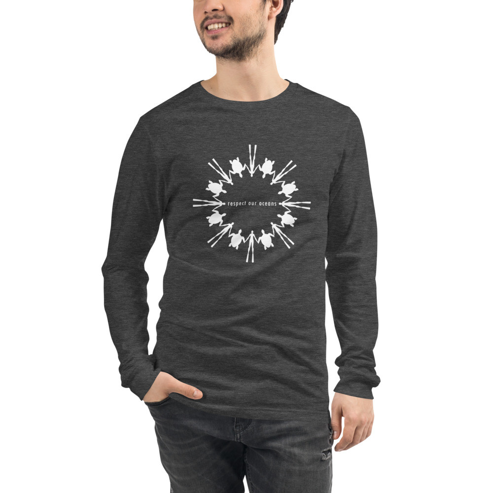 Respect Our Oceans Turtle (White) - Unisex Long Sleeve Tee
