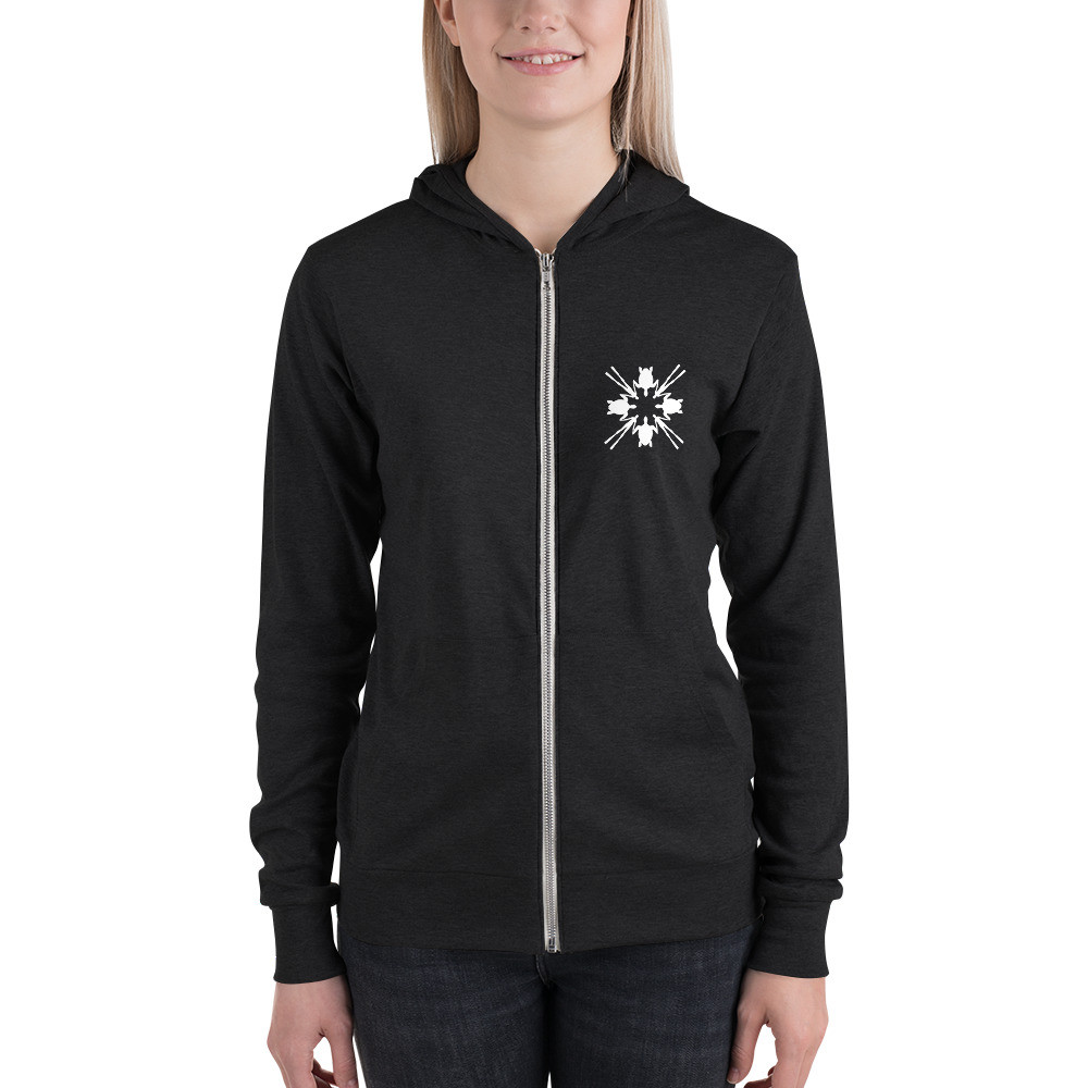 Respect Our Oceans Turtle (White) - Unisex Lightweight Zip Hoodie