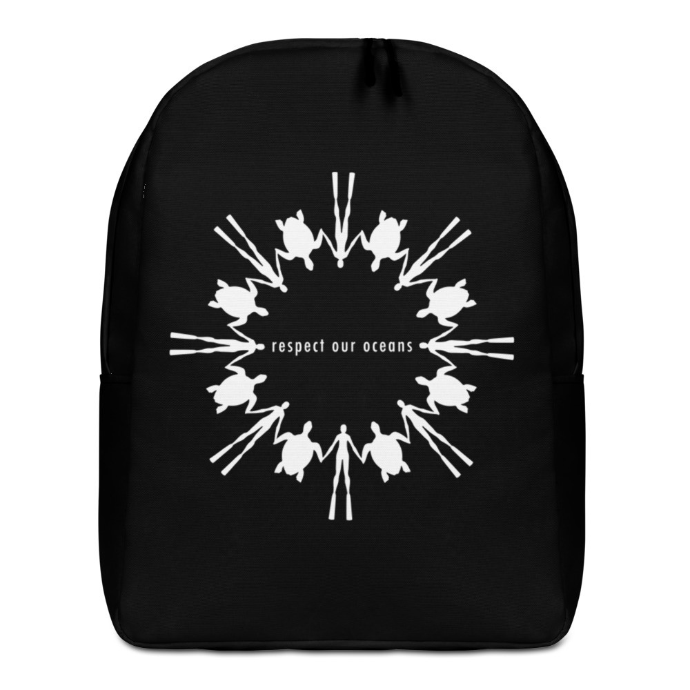 Respect Our Oceans Turtle (White) - Minimalist Backpack