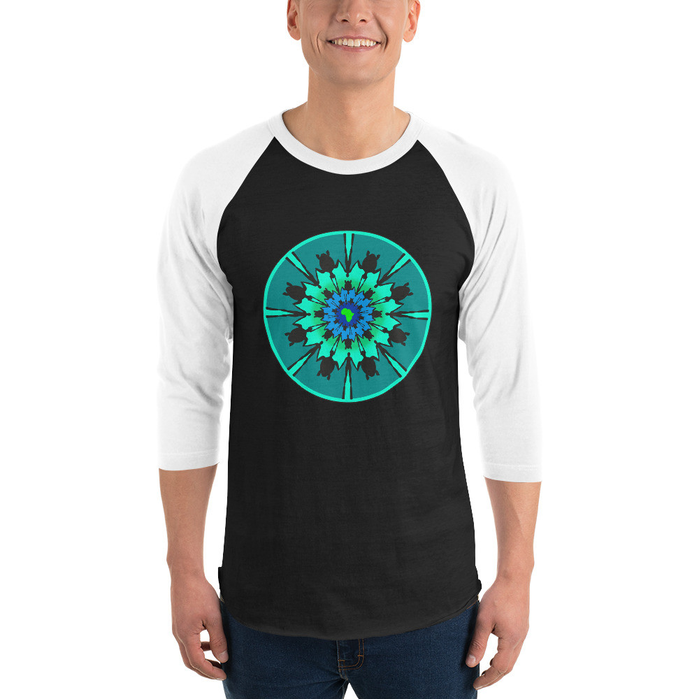 Ocean Friends Turtle - Unisex 3/4 Sleeve Raglan Shirt