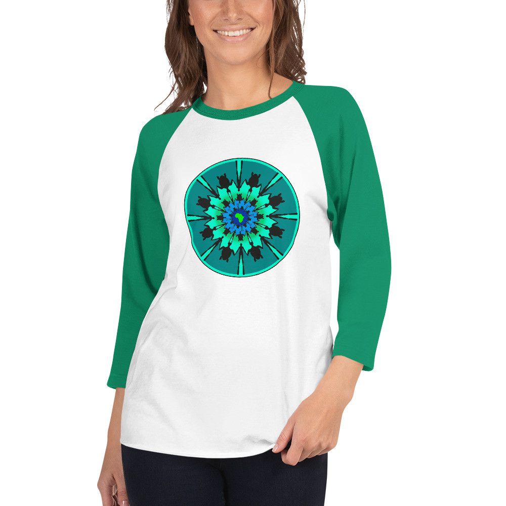 Ocean Friends Turtle - Unisex 3/4 Sleeve Raglan Shirt
