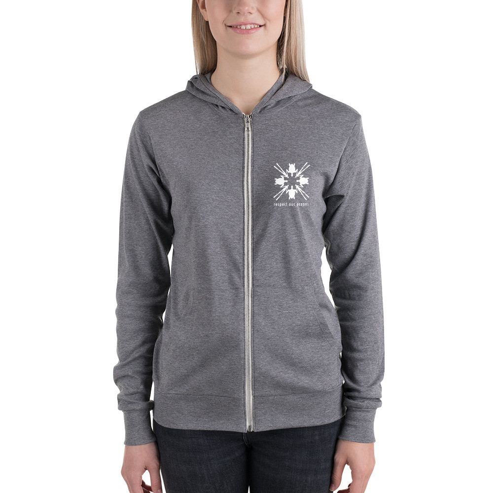 Ocean Friends Turtle - Unisex Lightweight Zip Hoodie