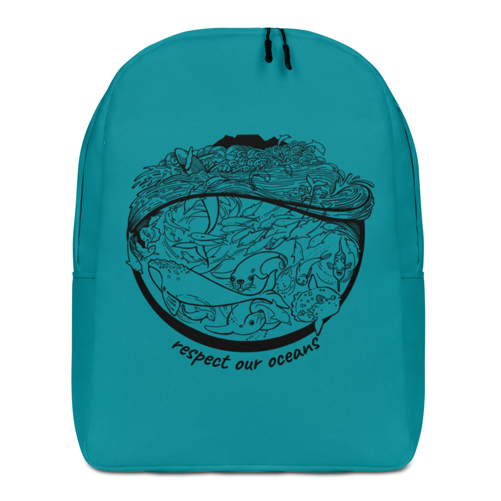 Sea Scape (Black) - Minimalist Backpack