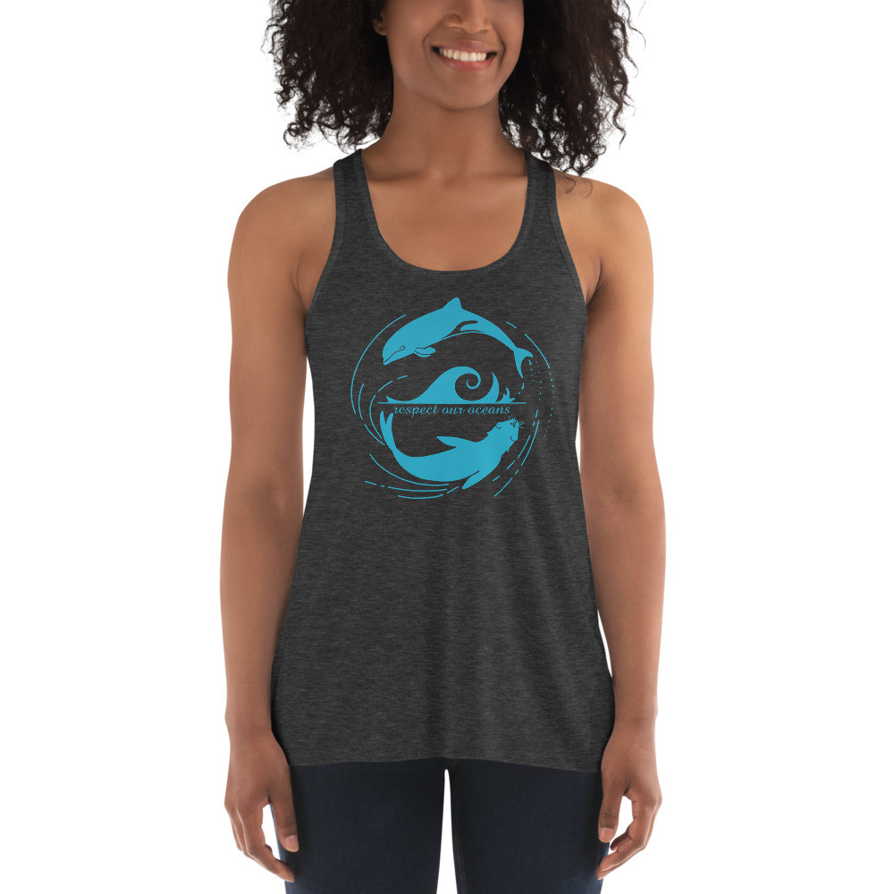 Dolphin Seal Whirl - Women's Racerback Tank