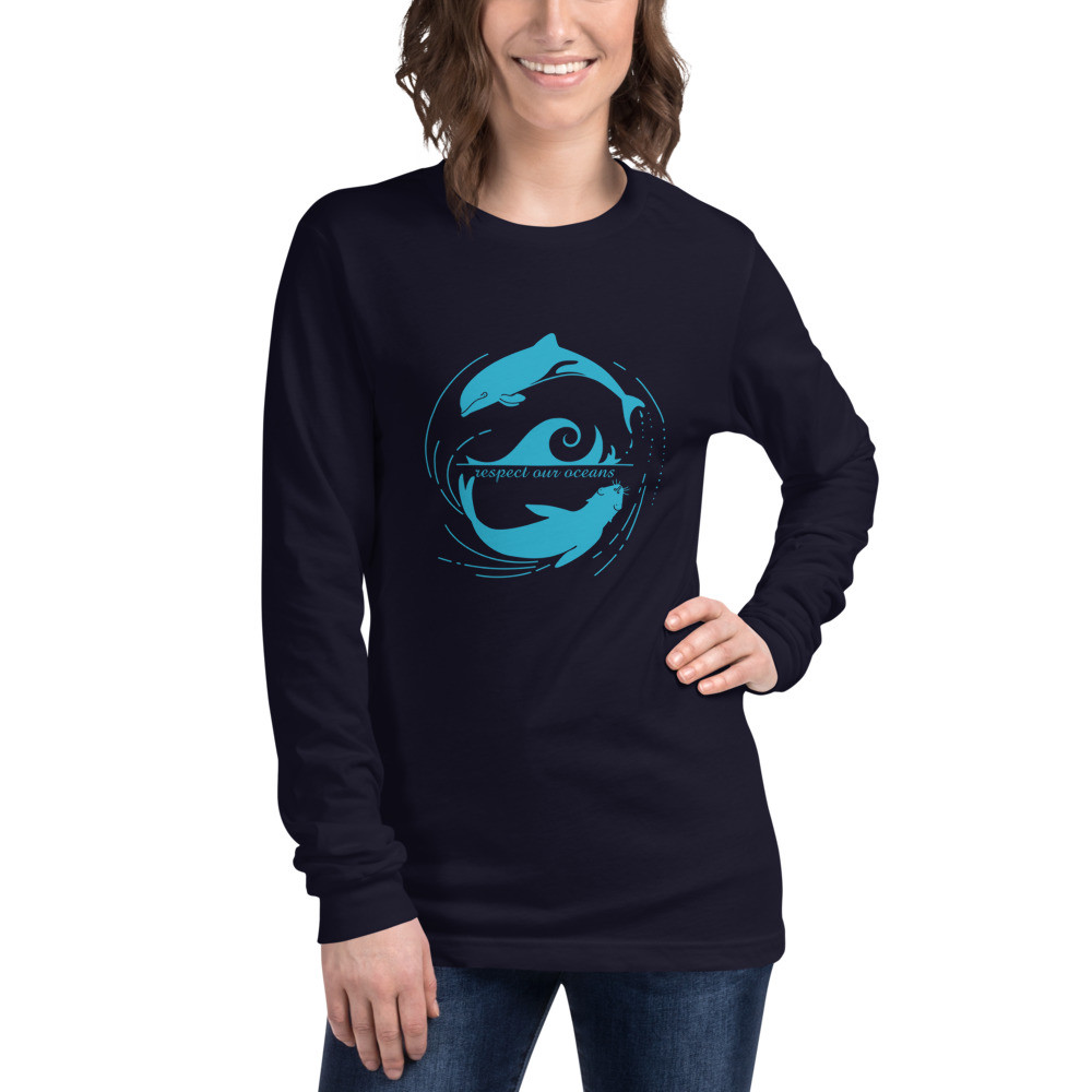 Dolphin Seal Whirl - Unisex Long Sleeve Tee