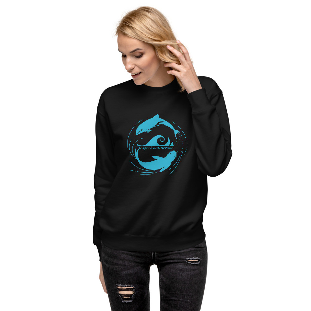 Dolphin Seal Whirl - Unisex Fleece Pullover