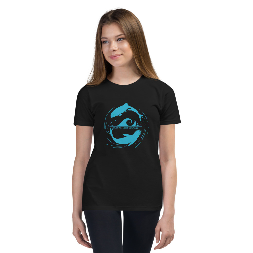 Dolphin Seal Whirl - Youth Short Sleeve T-Shirt