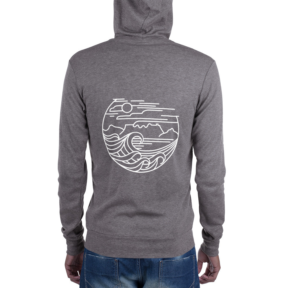 Cape Town (White) - Unisex Lightweight Zip Hoodie