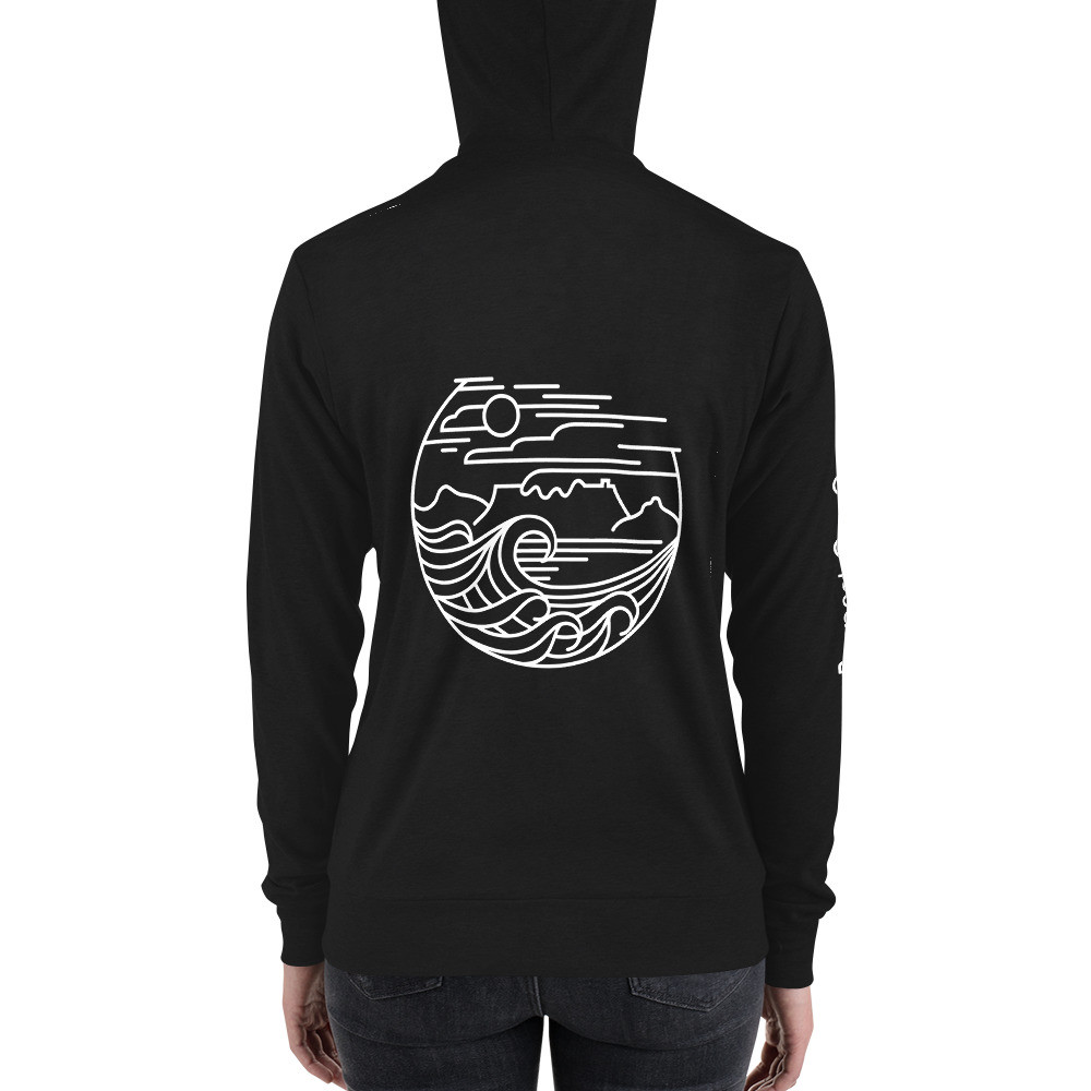 Cape Town (White) - Unisex Lightweight Zip Hoodie