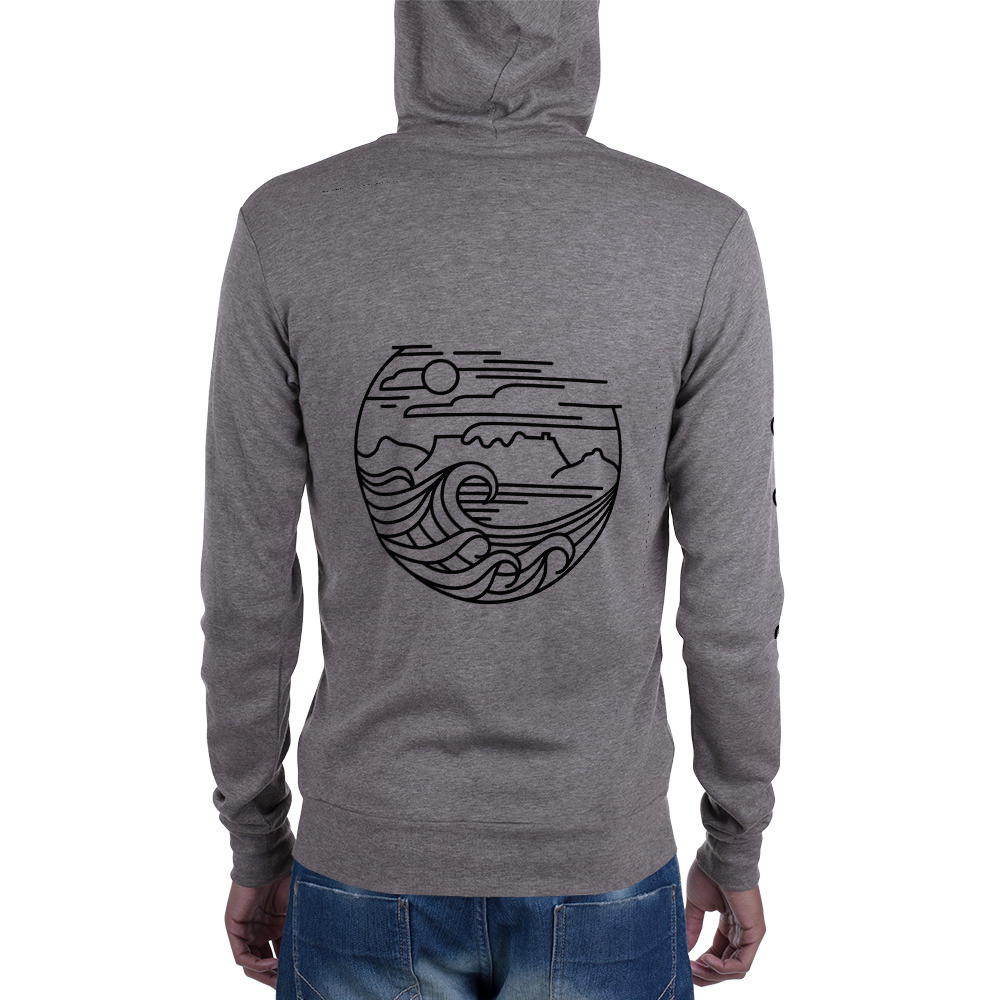 Cape Town (Black) - Unisex Lightweight Zip Hoodie