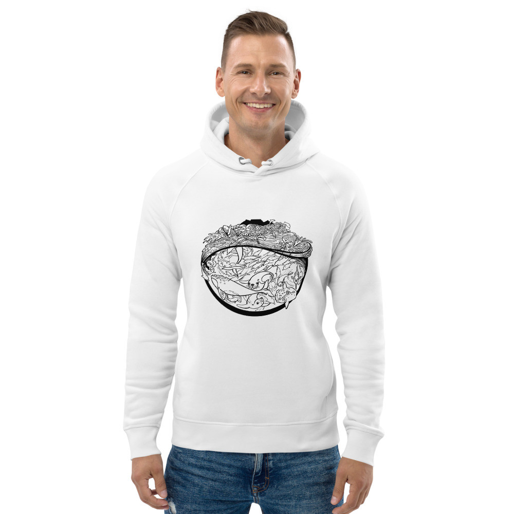 Sea Scape (Black) - Unisex Eco Hoodie