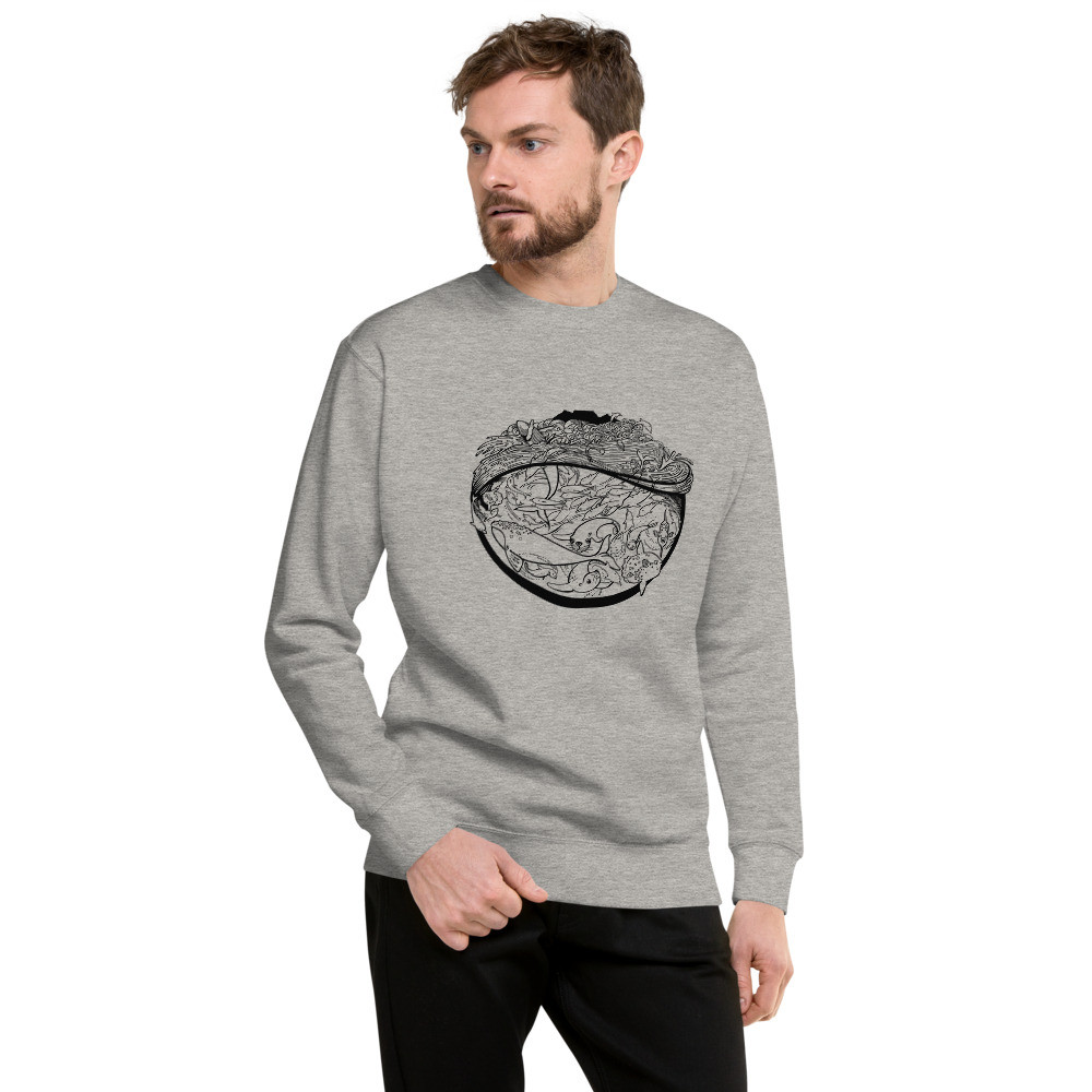 Sea Scape (Black) - Unisex Fleece Pullover