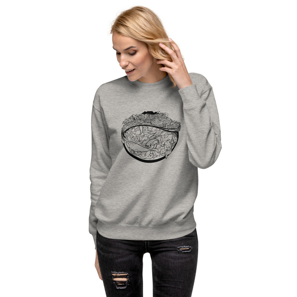 Sea Scape (Black) - Unisex Fleece Pullover