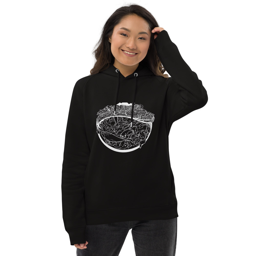 Sea Scape (White) - Unisex Eco Hoodie