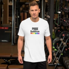 Gay Buddhist Pride T-shirt Rainbow Bodhi leaves