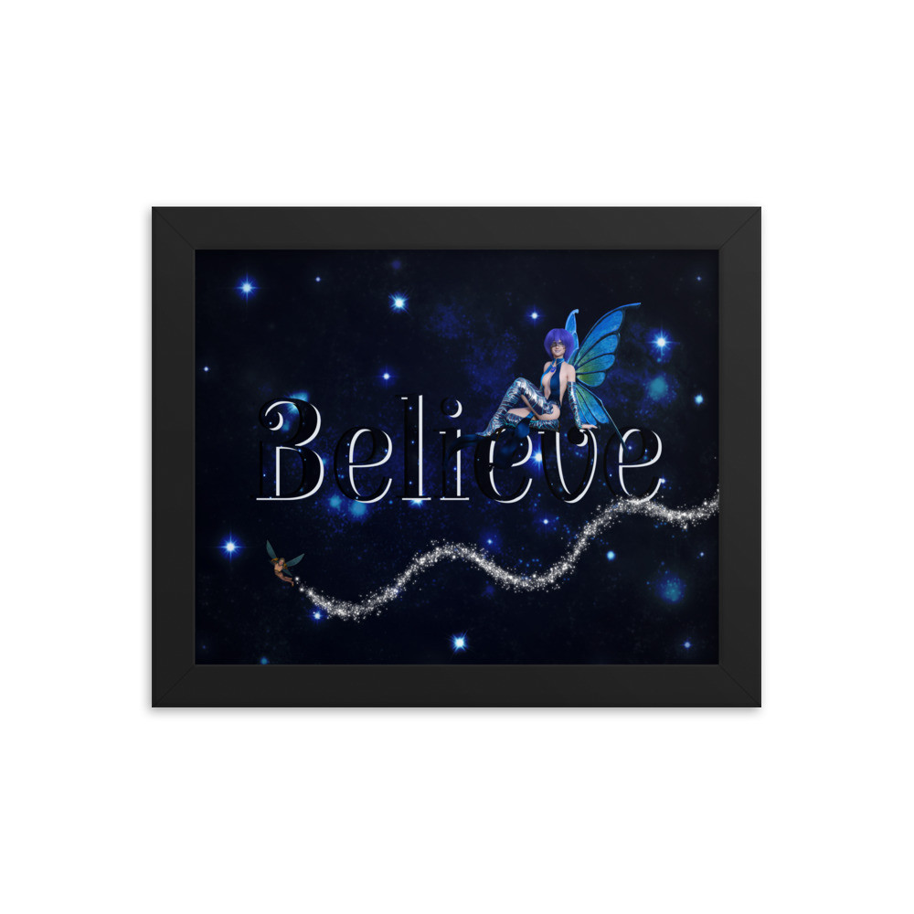 Believe Elemental Fairy and friend - Framed photo paper poster