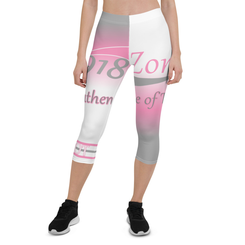 918Zone Clo. AASOT Pink/White/Gray Women's Capri Leggings