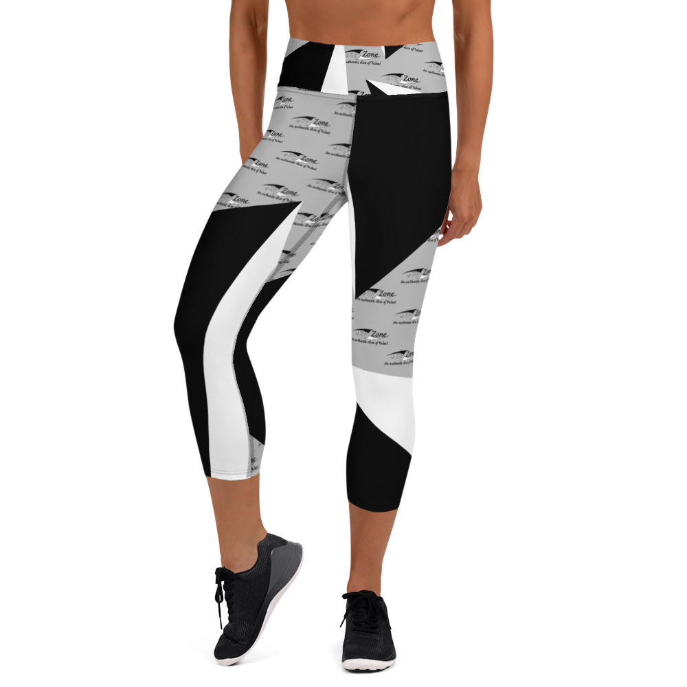 918Zone Clo. AASOT BLK/GRY/WHITE Yoga Capri Leggings