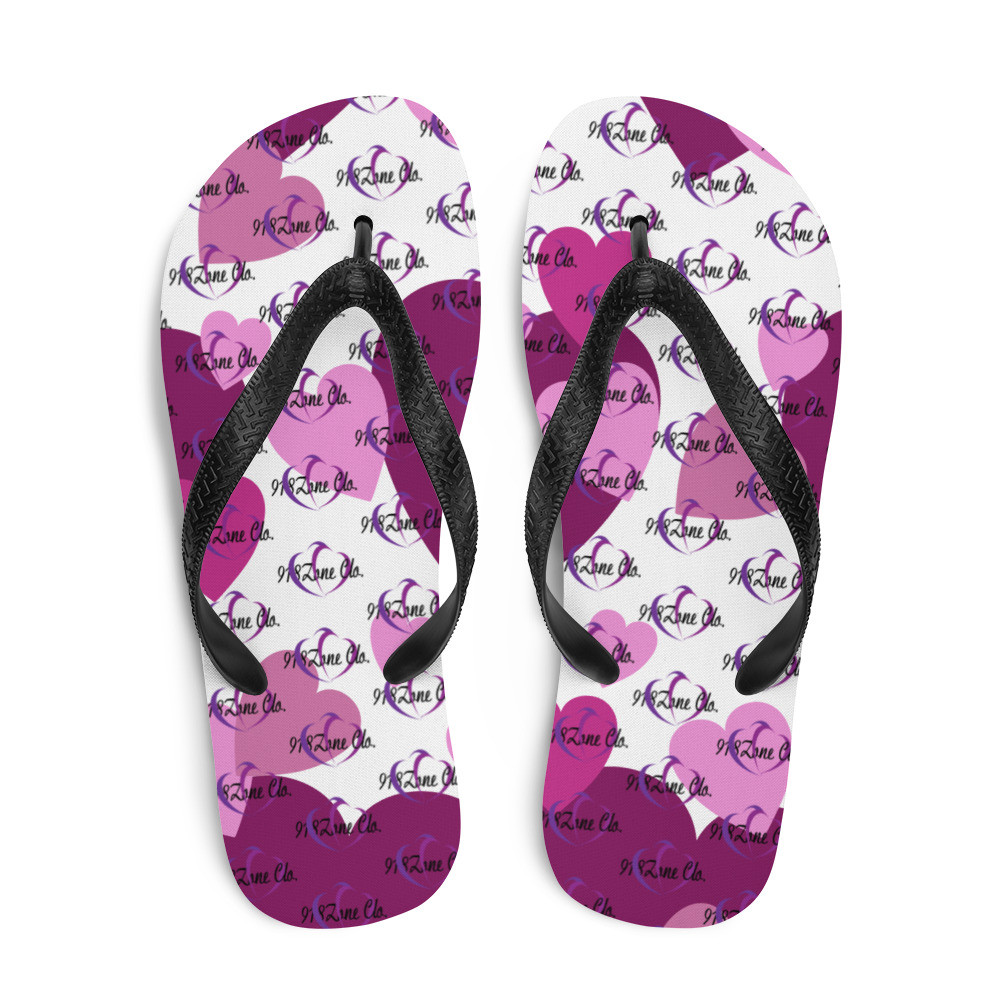 918Zone Clo. Purple Heart Flip-Flops