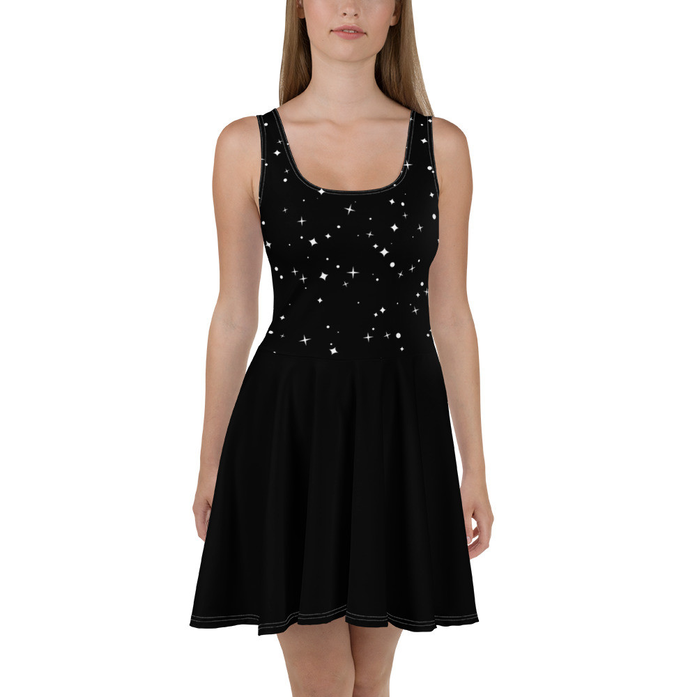 Black Stargazer Skater Dress