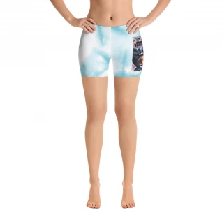 Blue Tie Dye Yoga Shorts