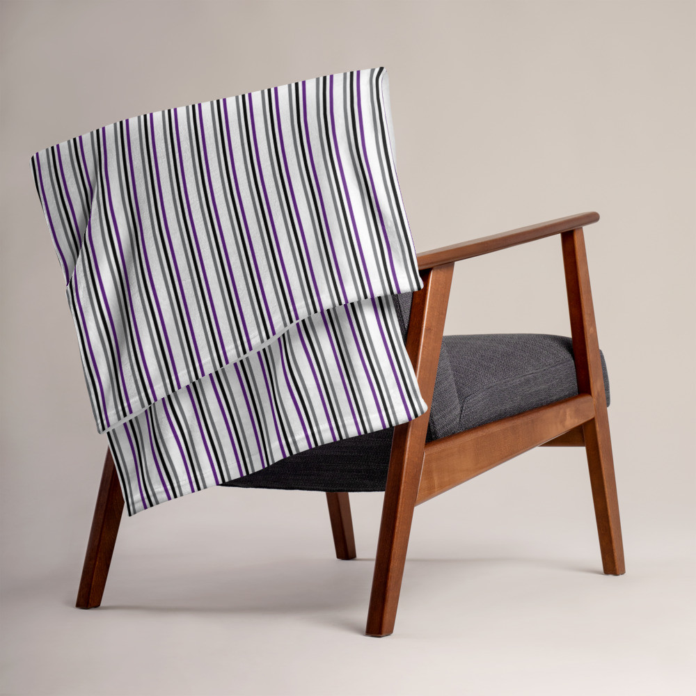 Asexual Pinstrips Throw Blanket