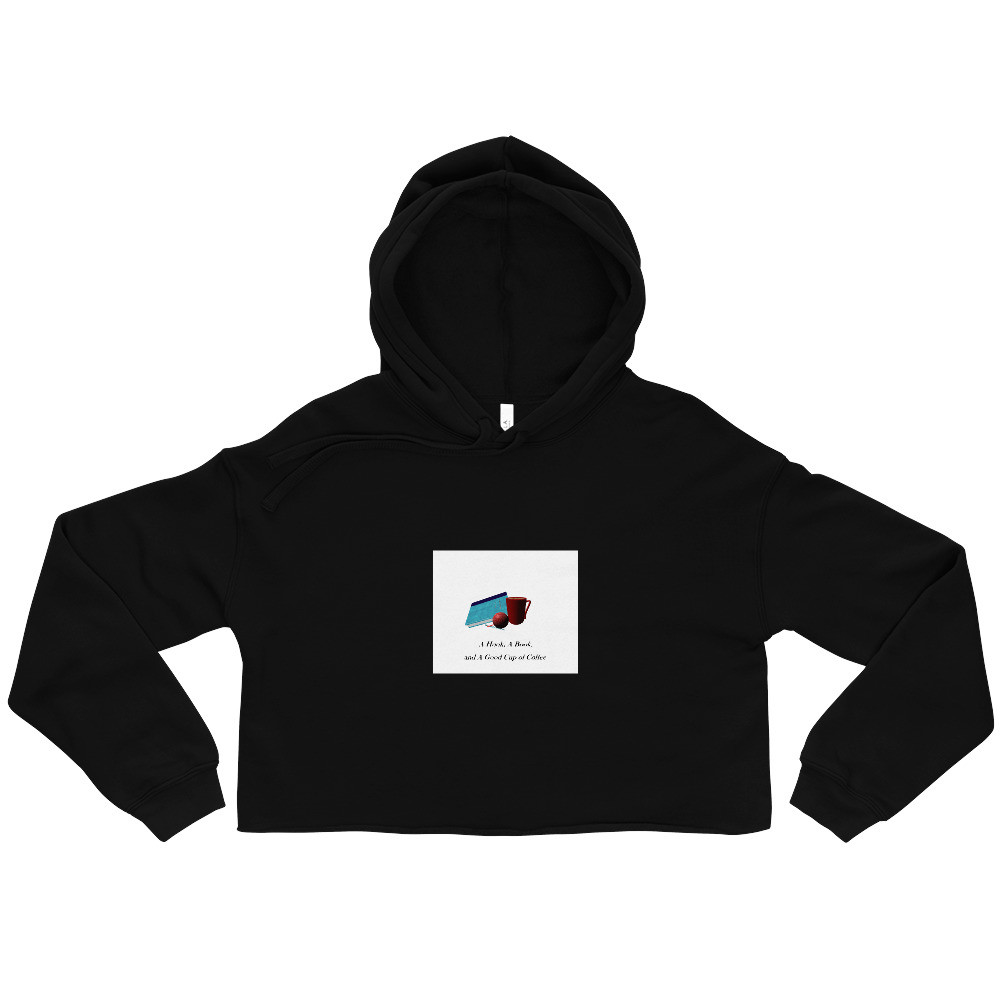 A Hook, A Book, and A Good Cup of Coffee Crop Hoodie