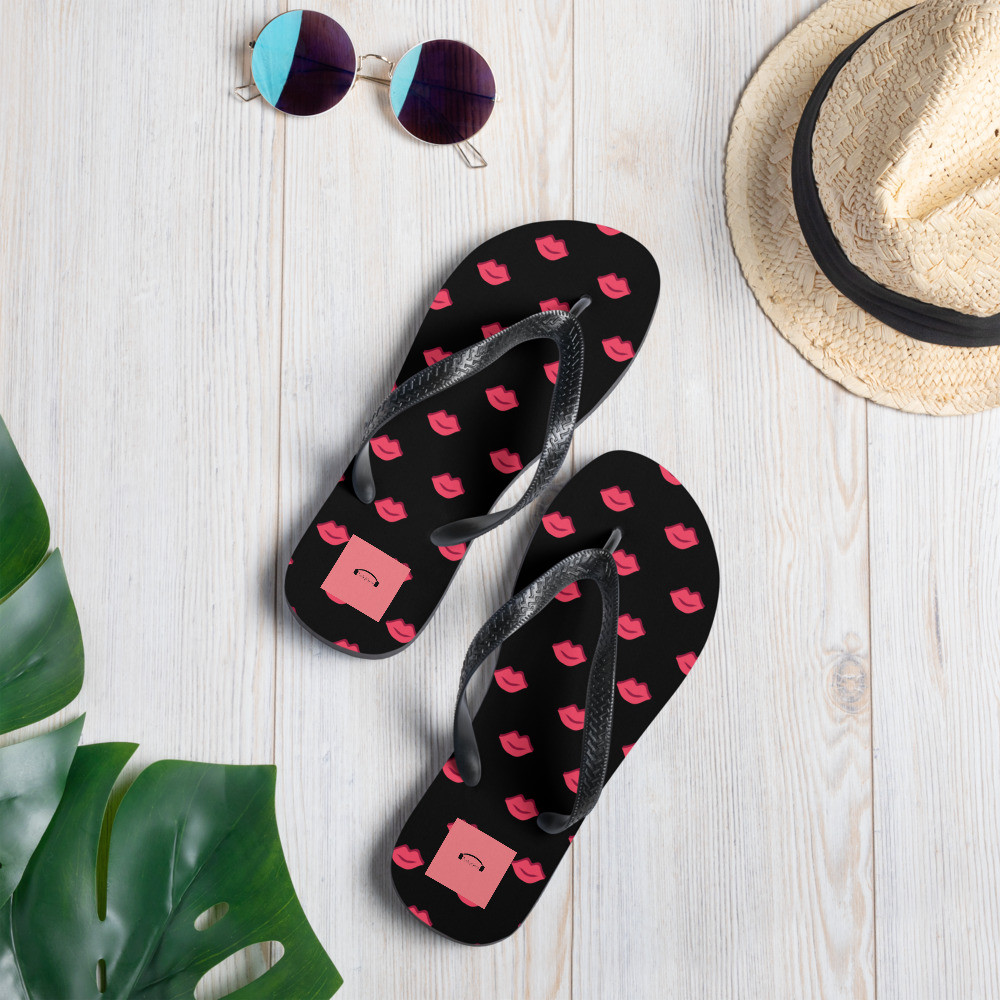 Black/Pink Flip-Flops