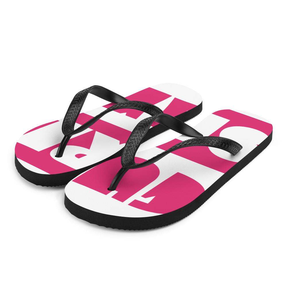 "Gurl Slay" Flip-Flops Wht/Pink