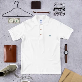 Embroidered Polo Shirt bleu