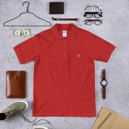 Embroidered Polo Shirt red