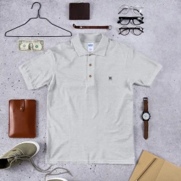 Embroidered Polo Shirt grey