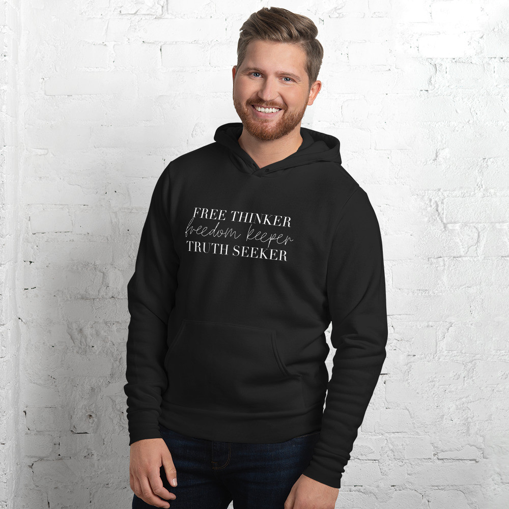Free thinker, freedom keeper, truth seeker, Gift for him, gift for her,Unisex hoodie