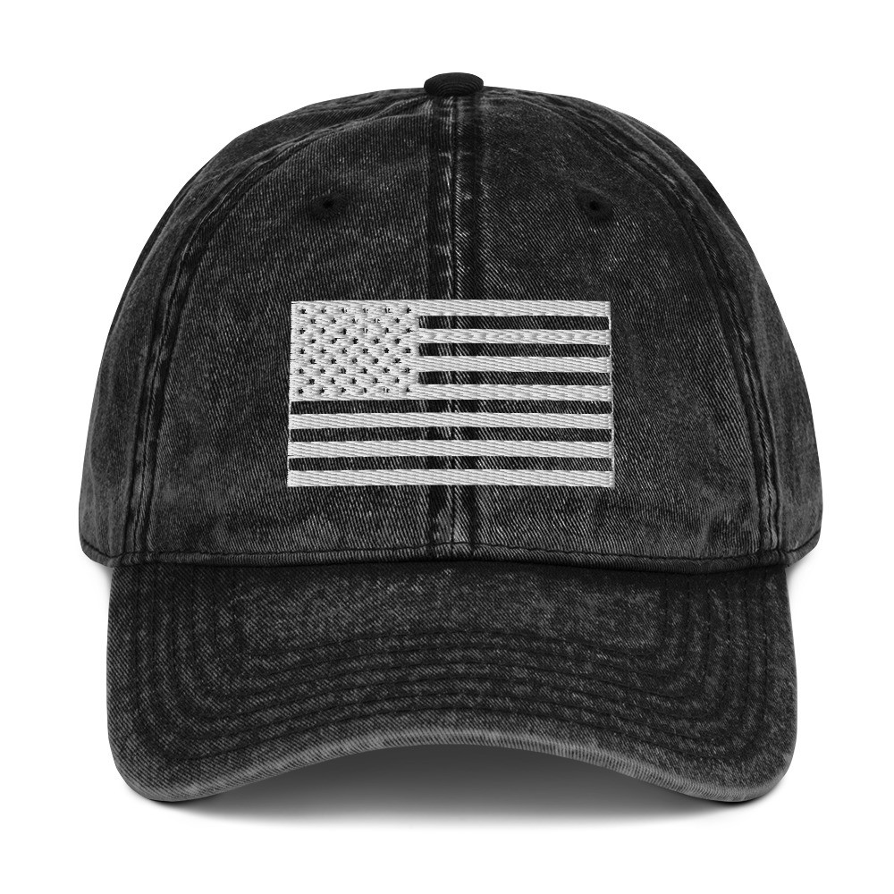 USA Flag, American Flag, Vintage Cotton Twill Cap